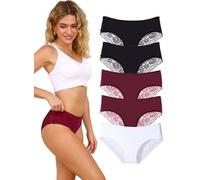 Hialegion Unterhosen Damen Spitze Nahtlos Slips Mehrpack für Frauen Bikini-Unterwäsche Criss-Cross Sexy Schlüpfer Atmungsaktives L