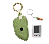 HIBEYO PU-Leder Auto Schlüsselhülle Passt für BMW 1er 3er 4er 5er 7 Serie X3 IX3 I3 X6 X4 X5 G20 F40 X1 F48 F40 G23 F34 F15 X7 G81 M3 IX40 schlüsselabdeckunge Schlüsseletui Schlüsselanhänger-Grün