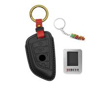 HIBEYO PU-Leder Auto Schlüsselhülle Passt für BMW 1er 3er 4er 5er 7 Serie X3 IX3 I3 X6 X4 X5 G20 F40 X1 F48 F40 G23 F34 F15 X7 G81 M3 IX40 schlüsselabdeckunge Schlüsseletui Schlüsselanhänger-Schwarz