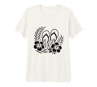 Hibiskus Blumen Flip Flops Sommer Tropical Floral Premium T-Shirt