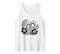 Hibiskus Blumen Flip Flops Sommer Tropical Floral Tank Top