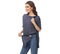 HIBOCT Unisex Hemd nach Schulterchirurgie nach Rotatorenmanschette Chirurgie Shirt Snap Tearaway Shirts Chemo Port Adaptive Kleidung, Marineblau (Heather Navy), XL