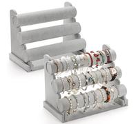 Hiceeden 2 Stück 3-Stöckige Armband Halter, Schmuck Display Ständer, Abnehmbarer Organizer, Uhrenhalter für Halsketten, Haargummi, Armreifen, Leinen