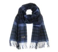 Hickey Freeman Gemusterter Schal aus 100 % italienischem Kaschmir für Herren, ultraweiche Herren-Winterschals, 168 x 30,5 cm, Marineblaues Schottenkaro, Einheitsgröße