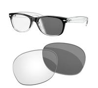 HiCycle2 Fotochromatische Linsen Ersatz für Ray-Ban RB2132 55mm Sonnenbrille Nicht polarisiert (klar bis schwarz photochromatisch)
