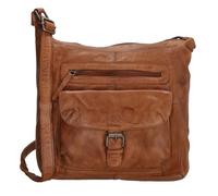 Hide & Stitches Charm London - Umhängetasche Damen Elegant Lederoptik - Schultertasche mit 3 Reißverschlussfächern - Verstellbarer & Abnehmbarer Schultergurt - Alltag Reise Business - Cognac