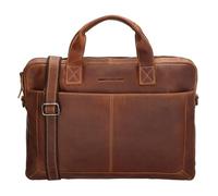 Hide & Stitches Laptoptasche Japura Kollektion 15,6 Zoll Laptopfach Verstellbarer Schultergurt Doppelgriff Reißverschluss Braun