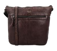 Hide & Stitches Porto Umhängetasche Damen - Leder Handtasche mit 2 Reißverschlussfächern, Fronttasche & Handyfach, 2 Griffe & abnehmbarer verstellbarer Schultergurt - Dunkelbraun