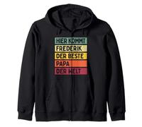 Hier Kommt Frederik Der Beste Papa Der Welt Vatertag Retro Kapuzenjacke