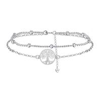 Hifeeled Lebensbaum Armband Damen 925 Sterling Silber mit Baum des Lebens Anhänger für Frauen Original Schmuck Geschenk - Verstellbarer [16+4cm]