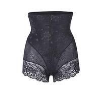 HIFFEY Hohe Taille Shaper Höschen Spitze Body Shaper mit Reißverschluss Steuer Höschen Frauen Shapewear Butt Lifter Taille Trainer(Black,M)