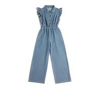 HIFI7 Mädchen Jumpsuits Kinder Kinderoverall Hose Lange Hosen Mädchen Sommer Kurzarm Overall Casual Sport Jumpsuit Romper Elegant (DE/NL/SE/PL, Alter, 8 Jahre, 9 Jahre, Regular, Blau)