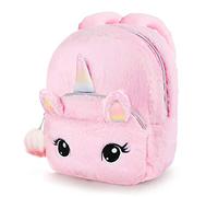 Hifot Einhorn Plüsch Rucksack für Kinder, Kindergarten Büchertasche Netter Weicher Schule Taschen Mini Doppel Schultertasche Einhörner Geschenke für Mädchen
