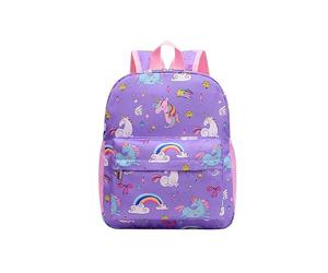 Hifot Einhorn Rucksack Mädchen, Mini Kinderrucksack mit Brustgurt, Tagesrucksack Taschen Doppel Schultertasche Einhörner Geschenke für Kleine Mädchen