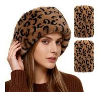 Hifot Fellmütze Stirnband Winter mit Fingerlose Handschuhe, Kunstfell Ohrenwärmer Damen mit Handschuhe Ohne Finger, Ohrenschützer Russische Mütze Pelzmütze Winter Kostüm