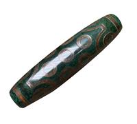 HIFRQVVC Tibetischer Achat-Dzi-Perlen-Anhänger, Halskettenanhänger mit 21 Dzi-Augen, natürlicher Achat, 5,8 cm x 1,5 cm, Fotofarbe, Unisex