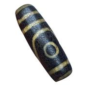 HIFRQVVC Tibetischer Achat-Dzi-Perlen-Anhänger, Natürlicher Achat-Onyx-umwickelter tibetischer Dzi-Perlen-Anhänger mit zwei Augen for Männer und Frauen, 3,8 cm x 1,3 cm