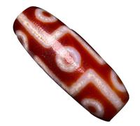 HIFRQVVC Tibetischer Achat-Dzi-Perlen-Anhänger, Neunäugiger Dzi-Perlenanhänger, natürlicher Achat, Fotofarbe, 3,9 cm x 1,5 cm, for Männer und Frauen