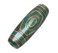 HIFRQVVC Tibetischer Achat-Dzi-Perlen-Anhänger, Tibetische dreiäugige Dzi-Perle, natürlicher Achat-Anhänger, 4 cm Länge, 1,4 cm Breite, 0,5 mm Loch