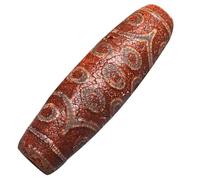 HIFRQVVC Tibetischer Achat-Dzi-Perlen-Anhänger, Tibetischer 21-Augen-Dzi-Perlen-Anhänger mit Drachenmuster, natürlicher Achat, 6,6 x 2 cm und 0,5 mm Loch, Fotofarbe