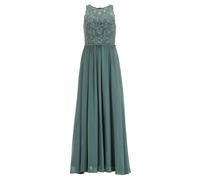 High-closed-Abendkleid mit floraler Spitze Blau 36