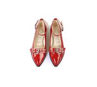 High-Heel-Pumps BUFFALO "Buffalo Ankle -Vegan Patent", Damen, Gr. 38, rot, Kunstfaser, unifarben, Schuhe (68071132-38) rot