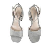 High-Heel-Pumps BUFFALO "Buffalo Buffalo Charlotte Neat - Vegan Glitter", Damen, Gr. 38, silber, Kunstfaser, unifarben, Schuhe (40859655-38) silber