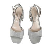 High-Heel-Pumps BUFFALO "Buffalo Buffalo Charlotte Neat - Vegan Glitter", Damen, Gr. 40, silber, Kunstfaser, unifarben, Schuhe (40859655-40) silber
