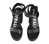 High-Heel-Pumps BUFFALO "Buffalo Buffalo Jalilia Ankle Sandal - Vegan Nappa", Damen, Gr. 41, schwarz, Kunstfaser, unifarben, Schuhe (88649940-41) schwarz