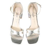 High-Heel-Pumps BUFFALO "Buffalo CARRIE CROSS", Damen, Gr. 39, silber, Polyurethan, unifarben, Schuhe (61092466-39) silber