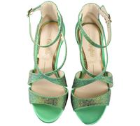 High-Heel-Pumps BUFFALO "Buffalo MIRANDA SPARK", Damen, Gr. 40, grün (grün multi), Textil, unifarben, Schuhe (69340138-40) grün multi