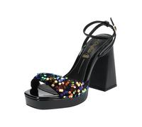 Buffalo Textil Sandalen, schwarz, 40 Schwarz Multi