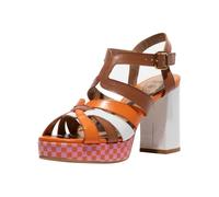 High-Heel-Sandalette FLY LONDON "Fly London Sandalen Leder", Damen, Gr. 37, braun, orange, Leder, Schuhe (51561439-37) braun, orange