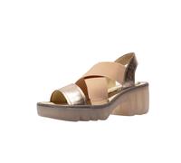 High-Heel-Sandalette FLY LONDON "Fly London Sandalen Leder/Textil", Damen, Gr. 38, bronze, Leder, Textil, Schuhe (88749126-38) bronze