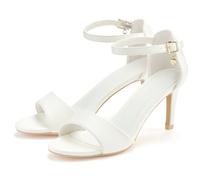 High-Heel-Sandalette LASCANA "Sommerschuh", Damen, Gr. 40, weiß, Obermaterial: 100% Lederimitat. Decksohle: 100% Lederimitat. Futter: 100% Textilmaterial. Laufsohle: 100% Synthetik, unifarben, Schuhe 