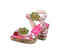 High-Heel-Sandalette LAURA VITA "LAURA VITA Sandalen Leder", Damen, Gr. 38, bunt (fuchsia), Leder, Schuhe (83644229-38) fuchsia