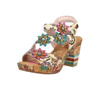 High-Heel-Sandalette LAURA VITA "LAURA VITA Sandalen Leder", Damen, Gr. 42, beige, grün, Leder, Schuhe High-Heel-Sandalette (91279701-42)