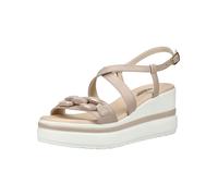 High-Heel-Sandalette NERO GIARDINI "Nero Giardini Sandalen Leder", Damen, Gr. 38, beige, weiß, Leder, Schuhe (65361702-38) beige, weiß