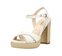 High-Heel-Sandalette NERO GIARDINI "Nero Giardini Sandalen Leder", Damen, Gr. 40, weiß, beige, Leder, Schuhe (26233839-40) weiß, beige