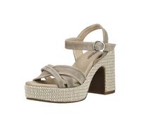 High-Heel-Sandalette NERO GIARDINI "Nero Giardini Sandalen Veloursleder", Damen, Gr. 40, beige, Veloursleder, Schuhe (48770908-40) beige