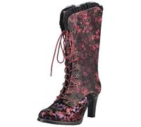 High-Heel-Stiefel LAURA VITA "LAURA VITA Stiefel Leder/Textil", Damen, Gr. 37, schwarz, pink, Leder, Textil, Schuhe (16093654-37) schwarz, pink