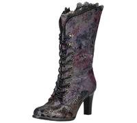 High-Heel-Stiefel LAURA VITA "LAURA VITA Stiefel Leder/Textil", Damen, Gr. 40, lila (violet), Leder, Textil, casual, Schuhe (44300902-40) violet