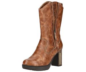 High-Heel-Stiefel MUSTANG SHOES "Mustang Shoes Stiefel Lederimitat", Damen, Gr. 39, braun, Lederimitat, Schuhe (11656315-39) braun