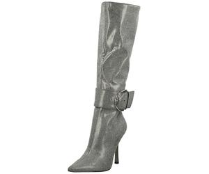 High-Heel-Stiefel STEVE MADDEN "STEVE MADDEN Stiefel Lederimitat", Damen, Gr. 39, silber, Lederimitat, Schuhe (91289139-39) silber