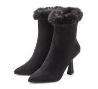 High-Heel-Stiefelette "Ankleboots mit Reißverschluss", Damen, Gr. 38, schwarz, Obermaterial: 100% Textilmaterial. Decksohle: 100% Lederimitat. Futter: 100% Textilmaterial. Laufsohle: 100% Synthetik, L