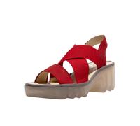 High-Heel-Stiefelette FLY LONDON "Fly London Sandalen Leder", Damen, Gr. 38, rot, beige, Leder, Schuhe (95306008-38) rot, beige