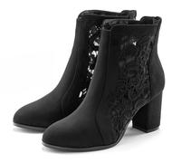 High-Heel-Stiefelette LASCANA "Ankle Boot, Stiefel", Damen, Gr. 41, schwarz, Obermaterial: 100% Textilmaterial. Decksohle: 100% Lederimitat. Futter: 100% Textilmaterial. Laufsohle: 100% Synthetik, uni