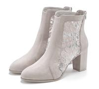 High-Heel-Stiefelette LASCANA "Ankle Boot, Stiefel", Damen, Gr. 43, grau, Obermaterial: 100% Textilmaterial. Decksohle: 100% Lederimitat. Futter: 100% Textilmaterial. Laufsohle: 100% Synthetik, unifar