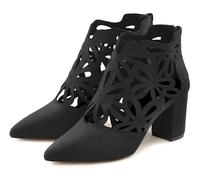 High-Heel-Stiefelette LASCANA, Damen, Gr. 38, schwarz, Obermaterial: 100% Textilmaterial. Decksohle: 100% Lederimitat. Futter: 100% Lederimitat. Laufsohle: 100% Synthetik, unifarben, Schuhe, mit femin