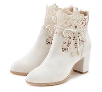 High-Heel-Stiefelette LASCANA Gr. 35, weiß (beige) Damen Schuhe Sommerboots Stiefelette Brautschuh Bestseller (31256929-35) beige